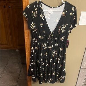 Floral Black Dress